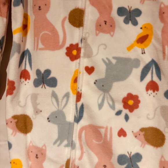 Carter’s Girl Footed Fleece Sleeper Pajamas Woodland Animals 4T - Picture 3 of 6